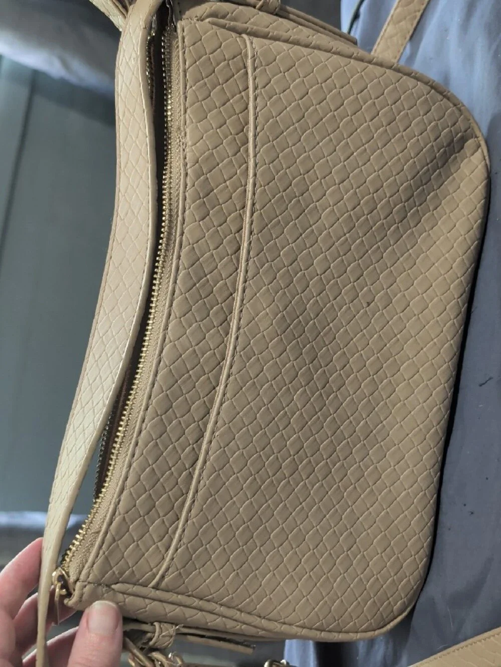 Giorgio Fiorelli Beige Woven Crossbody Bag